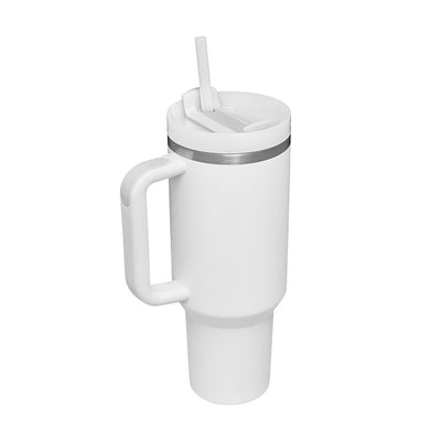 40oz Insulated Stainless Steel Tumbler with Handle, Straw & Spill-Proof Lid – Travel Mug for Car, Gym & Offic