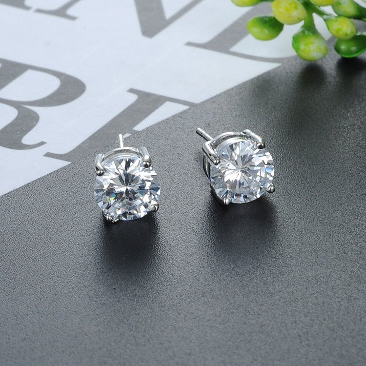 1 Pair Of Rose Gold Tone Citrine Royal Trip Jewelry Eternal Stud Earrings, Perfect Gift For Birthday, Christmas, Chinese New Year's Eve, Anniversary, Mother's Day - NeraVault