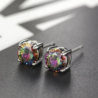 1 Pair Of Rose Gold Tone Citrine Royal Trip Jewelry Eternal Stud Earrings, Perfect Gift For Birthday, Christmas, Chinese New Year's Eve, Anniversary, Mother's Day - NeraVault