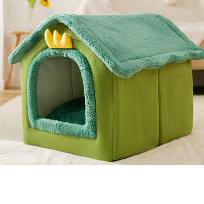 Foldable Winter Dog House & Cat Bed – Removable Nest Enclosed Cozy Kennel Sofa