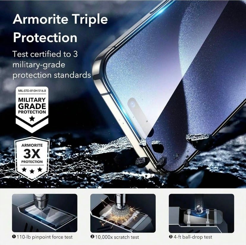 2 Pack For Phone 14, 15 Plus, Pro, Pro Max Matte Screen Protector Glass, HD Clear, Anti Glare, Anti Fingerprint, Shatterproof Sensitive Touch Quick Installation - NeraVault