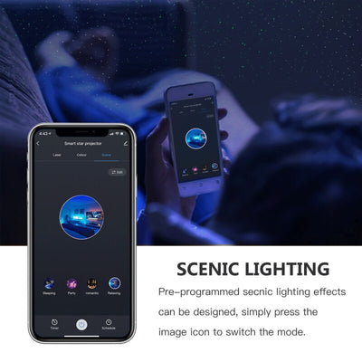 Sky Projector Lamp with advanced laser technology creating a serene night sky for peaceful sleep. Success Complete Complete