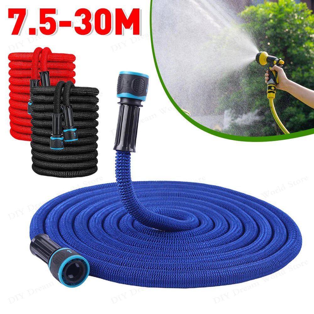 25FT - 100FT(after water injection) Expandable Magic Hose Suitable for 3/4 " 1/2" Faucets High - Pressure Car Wash Water Gun Hose - NeraVault