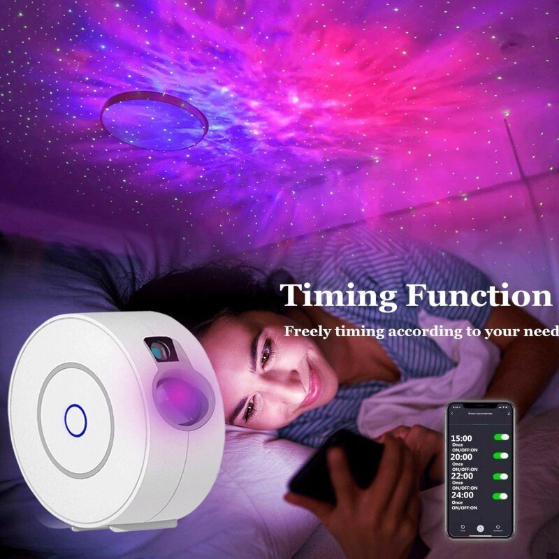 Sky Projector Lamp with advanced laser technology creating a serene night sky for peaceful sleep. Success Complete Complete