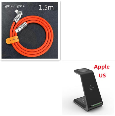 3 In 1 Fast Charging Station Wireless Charger Stand Wireless Quick Charge Dock For Phone Holder - NeraVault