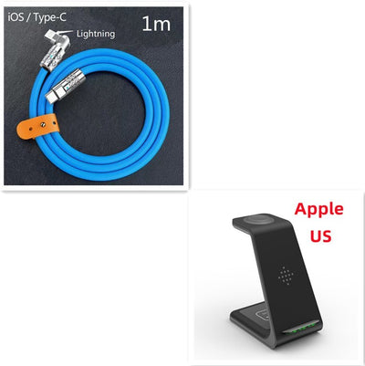 3 In 1 Fast Charging Station Wireless Charger Stand Wireless Quick Charge Dock For Phone Holder - NeraVault