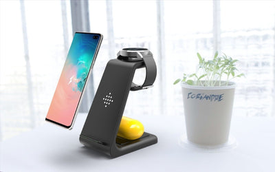 3 In 1 Fast Charging Station Wireless Charger Stand Wireless Quick Charge Dock For Phone Holder - NeraVault