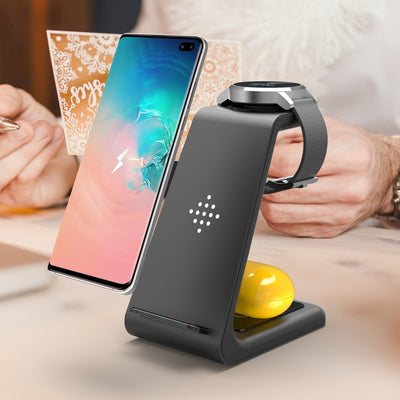 3 In 1 Fast Charging Station Wireless Charger Stand Wireless Quick Charge Dock For Phone Holder - NeraVault
