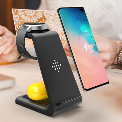 3 In 1 Fast Charging Station Wireless Charger Stand Wireless Quick Charge Dock For Phone Holder - NeraVault
