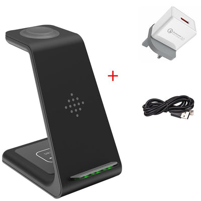 3 In 1 Fast Charging Station Wireless Charger Stand Wireless Quick Charge Dock For Phone Holder - NeraVault