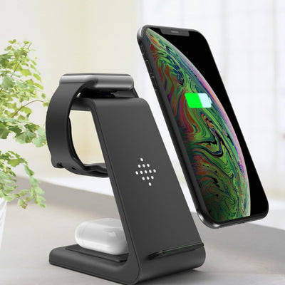 3 In 1 Fast Charging Station Wireless Charger Stand Wireless Quick Charge Dock For Phone Holder - NeraVault