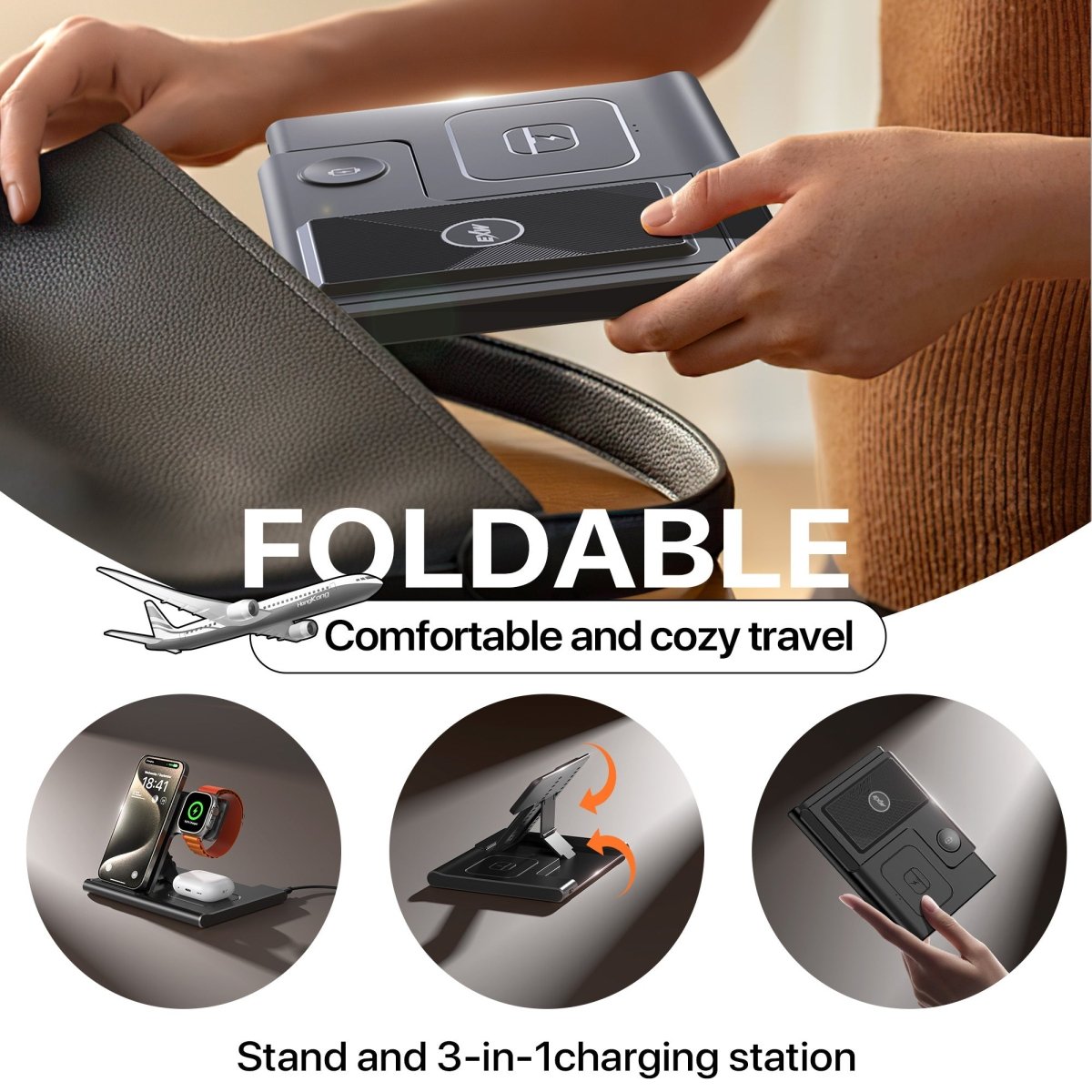 3 In 1 Wireless Charging Sation For Multiple Devices 15W Fast Charging Stand - NeraVault