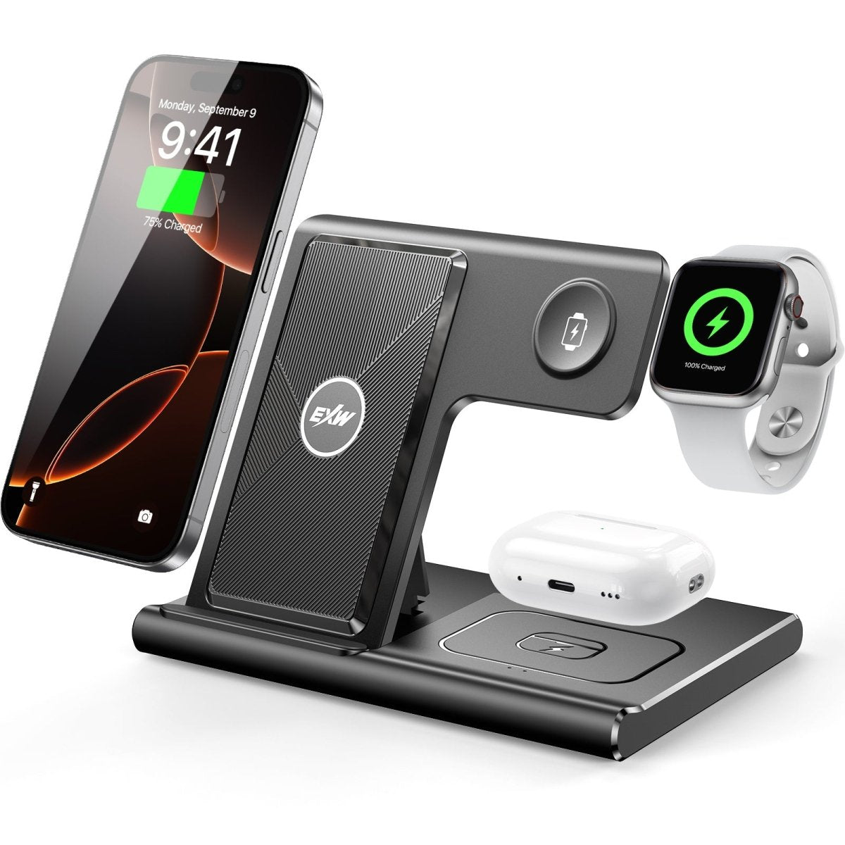 3 In 1 Wireless Charging Sation For Multiple Devices 15W Fast Charging Stand - NeraVault