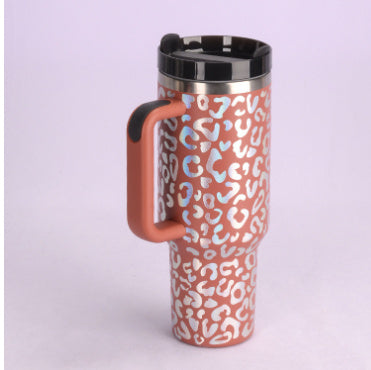 40oz Insulated Stainless Steel Tumbler with Handle, Straw & Spill-Proof Lid – Travel Mug for Car, Gym & Offic