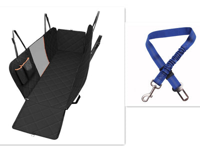 Dog Car Seat Cover & Mesh Pet Carrier Hammock – Safety Protector with Zippered Pocket for Travel