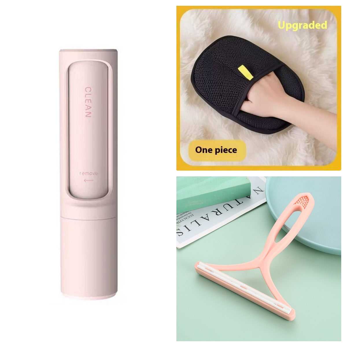 2-in-1 Reusable Pet Hair Remover Brush & Lint Roller – Portable Self-Cleaning Fur and Dust Tool