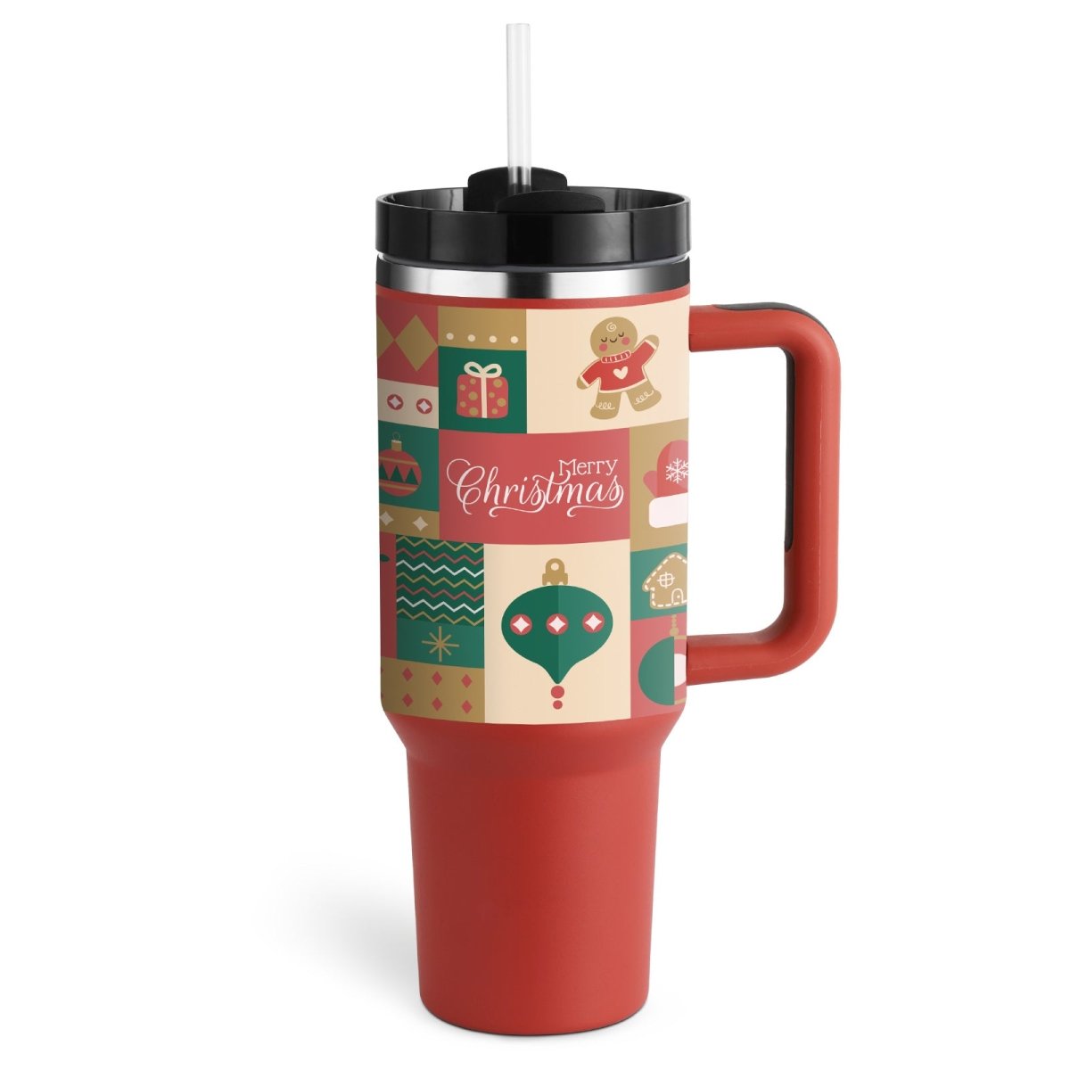 40 Oz Tumbler With Handle Straw Insulated, Stainless Steel Spill Proof Vacuum Coffee Cup Tumbler With Lid Tapered Mug Gifts For Valentine Lover Suitable For Car Gym Office Travel - NeraVault