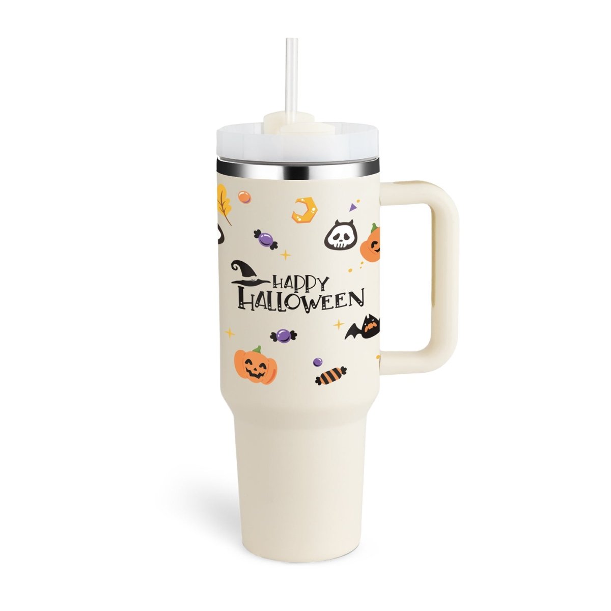 40 Oz Tumbler With Handle Straw Insulated, Stainless Steel Spill Proof Vacuum Coffee Cup Tumbler With Lid Tapered Mug Gifts For Valentine Lover Suitable For Car Gym Office Travel - NeraVault