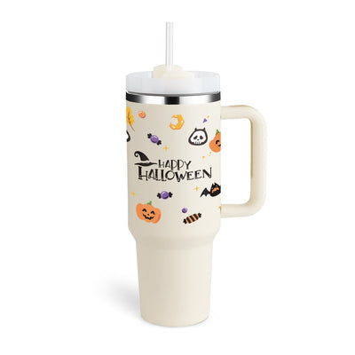 40 Oz Tumbler With Handle Straw Insulated, Stainless Steel Spill Proof Vacuum Coffee Cup Tumbler With Lid Tapered Mug Gifts For Valentine Lover Suitable For Car Gym Office Travel - NeraVault
