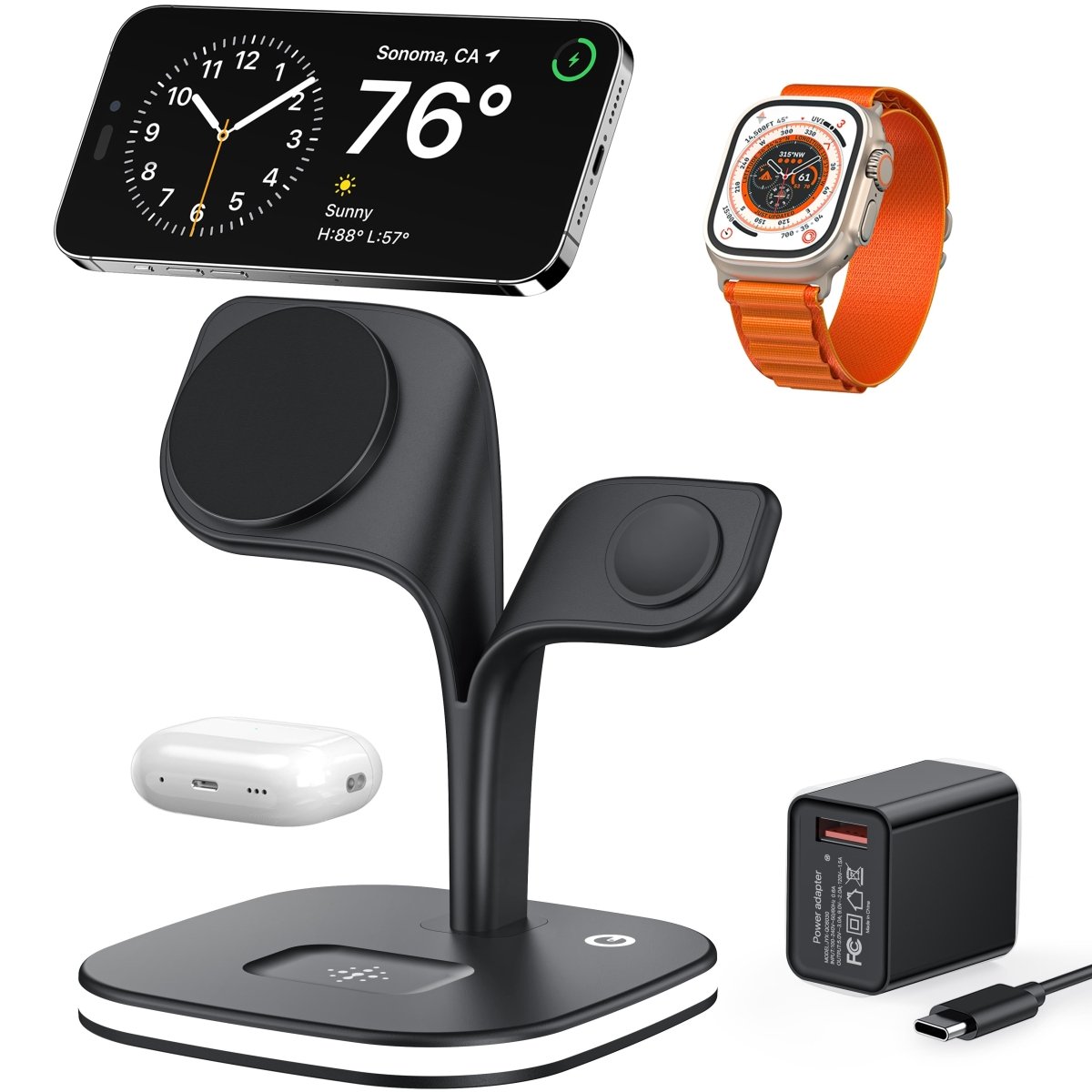 5 - in - 1 Magnetic Real Wireless Desktop Fast Charging Station For Multiple Devices - NeraVault
