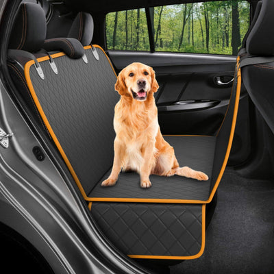 Dog Car Seat Cover & Mesh Pet Carrier Hammock – Safety Protector with Zippered Pocket for Travel