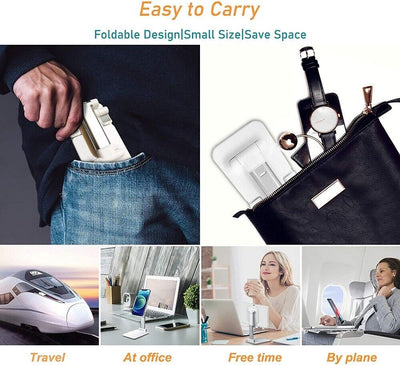 Foldable Desktop Stand for Mobile Phones and Tablets with Adjustable Support