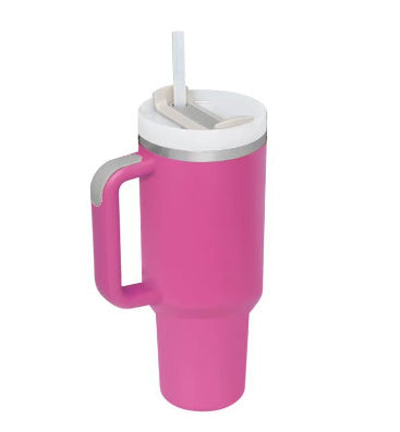 40oz Insulated Stainless Steel Tumbler with Handle, Straw & Spill-Proof Lid – Travel Mug for Car, Gym & Offic