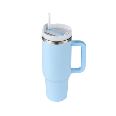 40oz Insulated Stainless Steel Tumbler with Handle, Straw & Spill-Proof Lid – Travel Mug for Car, Gym & Offic