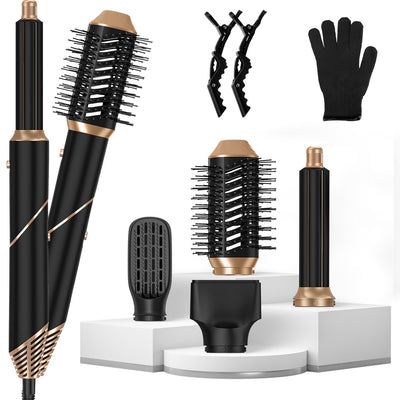 5-in-1 Hot Air Styler Brush Set – Straightener, Curler & Dryer with 3 Temp Settings and Accessories