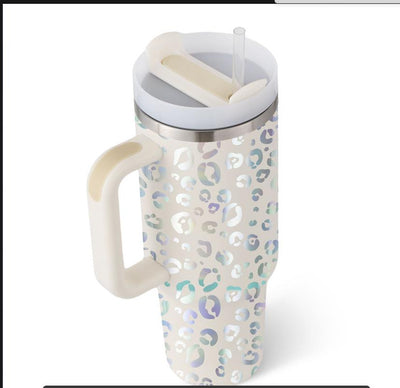 40oz Insulated Stainless Steel Tumbler with Handle, Straw & Spill-Proof Lid – Travel Mug for Car, Gym & Offic