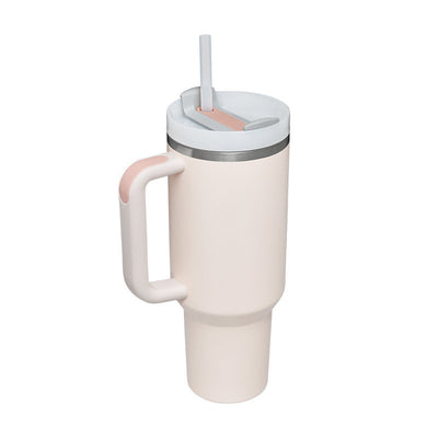 40oz Insulated Stainless Steel Tumbler with Handle, Straw & Spill-Proof Lid – Travel Mug for Car, Gym & Offic