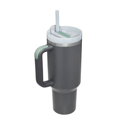 40oz Insulated Stainless Steel Tumbler with Handle, Straw & Spill-Proof Lid – Travel Mug for Car, Gym & Offic