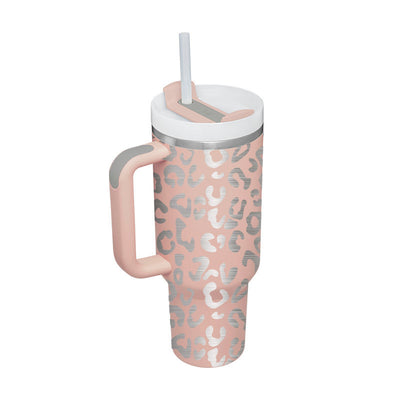 40oz Insulated Stainless Steel Tumbler with Handle, Straw & Spill-Proof Lid – Travel Mug for Car, Gym & Offic