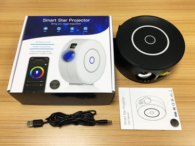 Sky Projector Lamp with advanced laser technology creating a serene night sky for peaceful sleep. Success Complete Complete