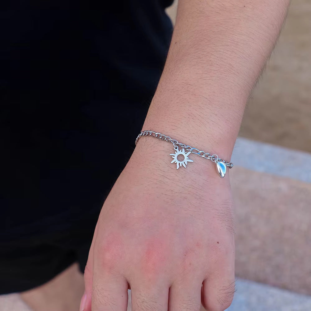 Magnet Attraction Stainless Steel Bracelets For Couples Men Women