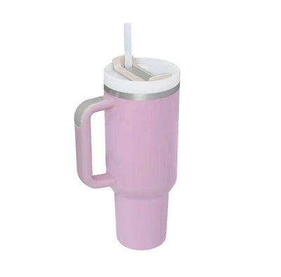 40oz Insulated Stainless Steel Tumbler with Handle, Straw & Spill-Proof Lid – Travel Mug for Car, Gym & Offic