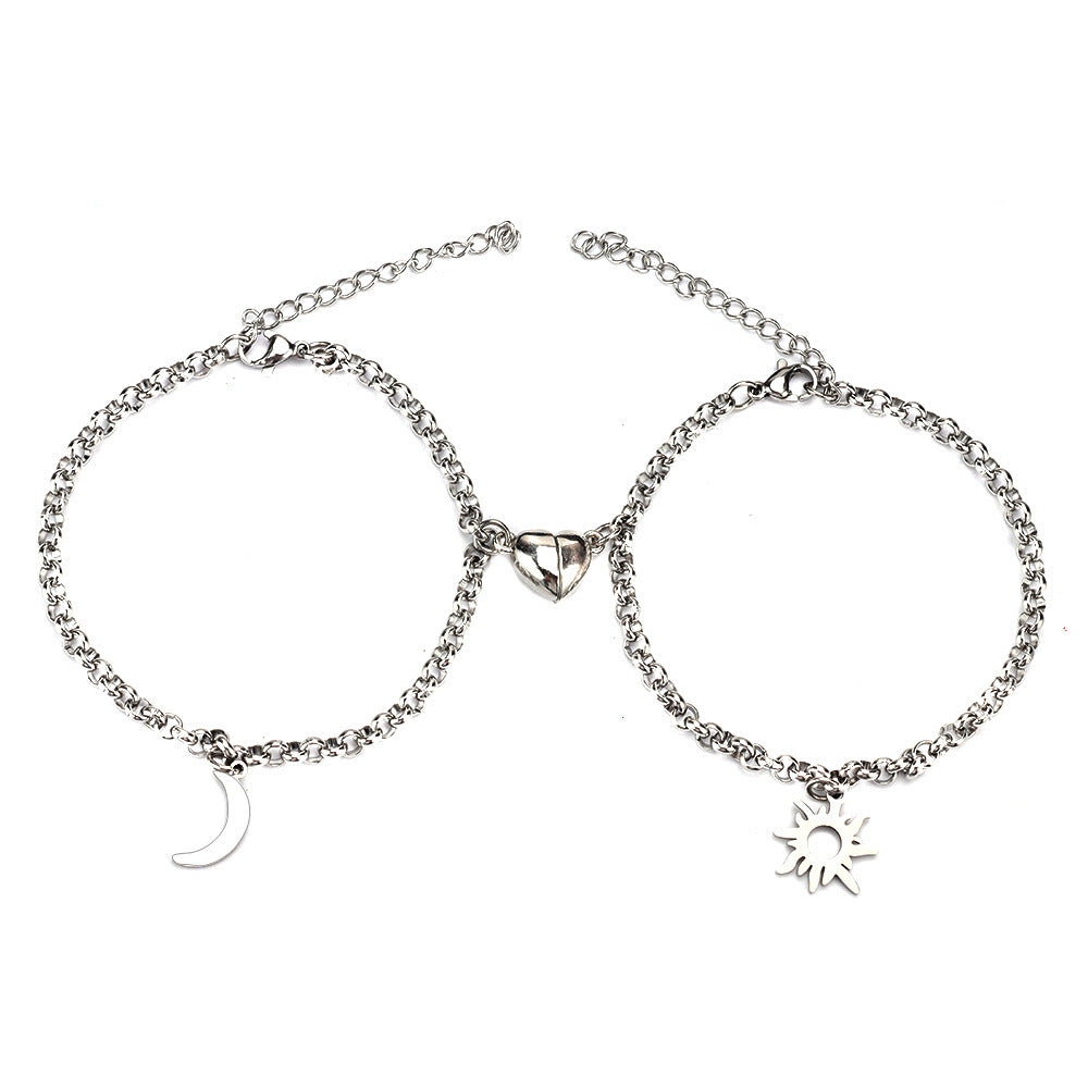 Magnet Attraction Stainless Steel Bracelets For Couples Men Women