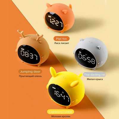 Alarm Clock Kids Child Children Sleep Bedside Alarm Clock Digital Wake Up Children's Alarm Clocks for Girls Boys Bedroom Temperature Snooze Timer Clock for Bedroom/Table/Desk