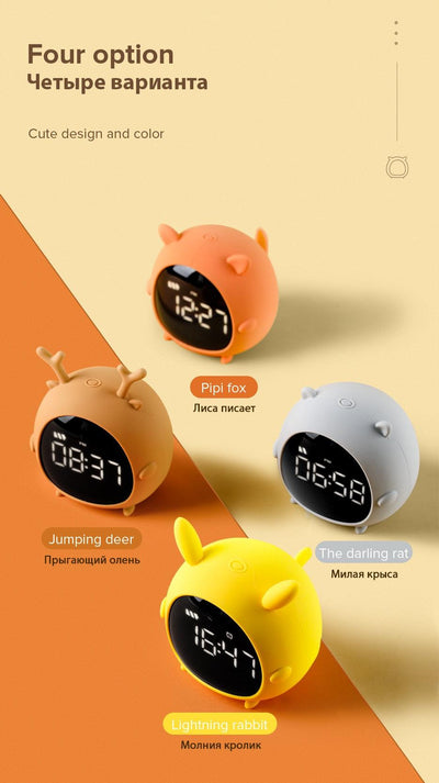 Alarm Clock Kids Child Children Sleep Bedside Alarm Clock Digital Wake Up Children's Alarm Clocks for Girls Boys Bedroom Temperature Snooze Timer Clock for Bedroom/Table/Desk