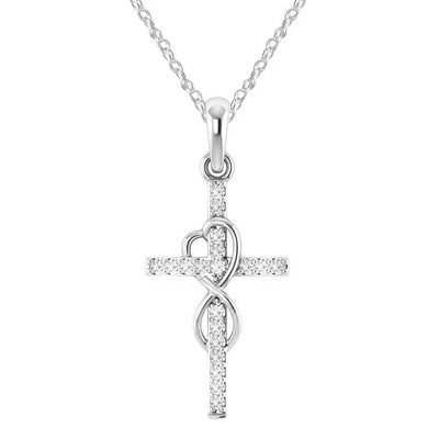 Alloy Pendant With Diamond And Eight - character Cross Necklace - NeraVault