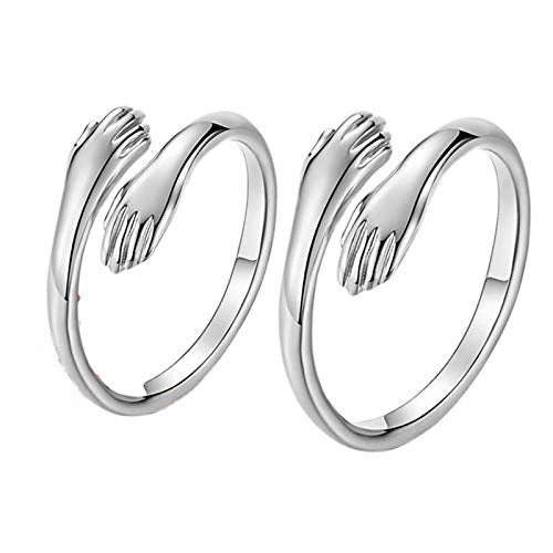 Alloy Simple Hands Hug Ring Opening Adjustable Jewelry - NeraVault
