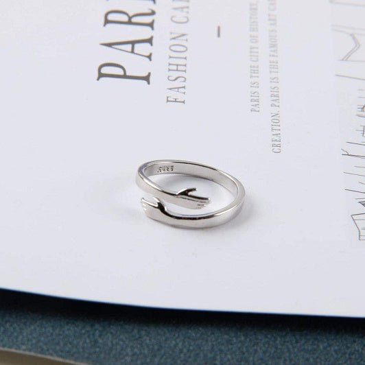 Alloy Simple Hands Hug Ring Opening Adjustable Jewelry - NeraVault