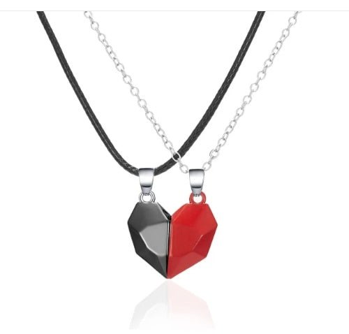 Attractive Wishing Stone Couple Necklace Ancient Love Token Heart - shaped - NeraVault