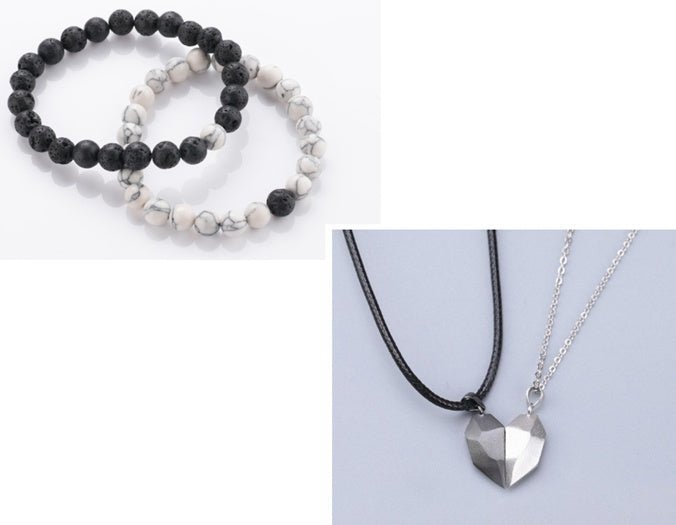 Attractive Wishing Stone Couple Necklace Ancient Love Token Heart - shaped - NeraVault