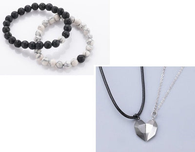 Attractive Wishing Stone Couple Necklace Ancient Love Token Heart - shaped - NeraVault