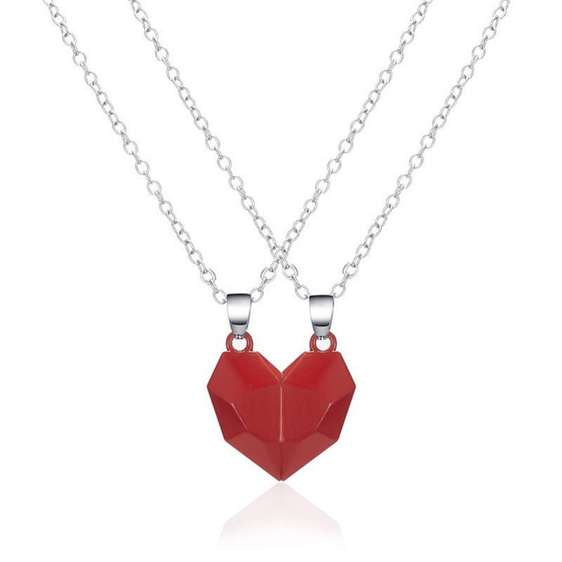 Attractive Wishing Stone Couple Necklace Ancient Love Token Heart - shaped - NeraVault