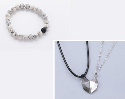 Attractive Wishing Stone Couple Necklace Ancient Love Token Heart - shaped - NeraVault
