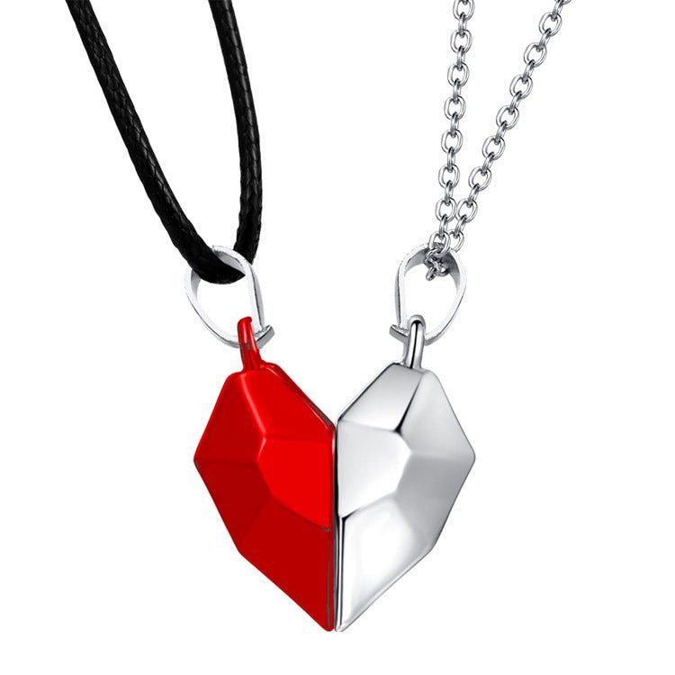 Attractive Wishing Stone Couple Necklace Ancient Love Token Heart - shaped - NeraVault