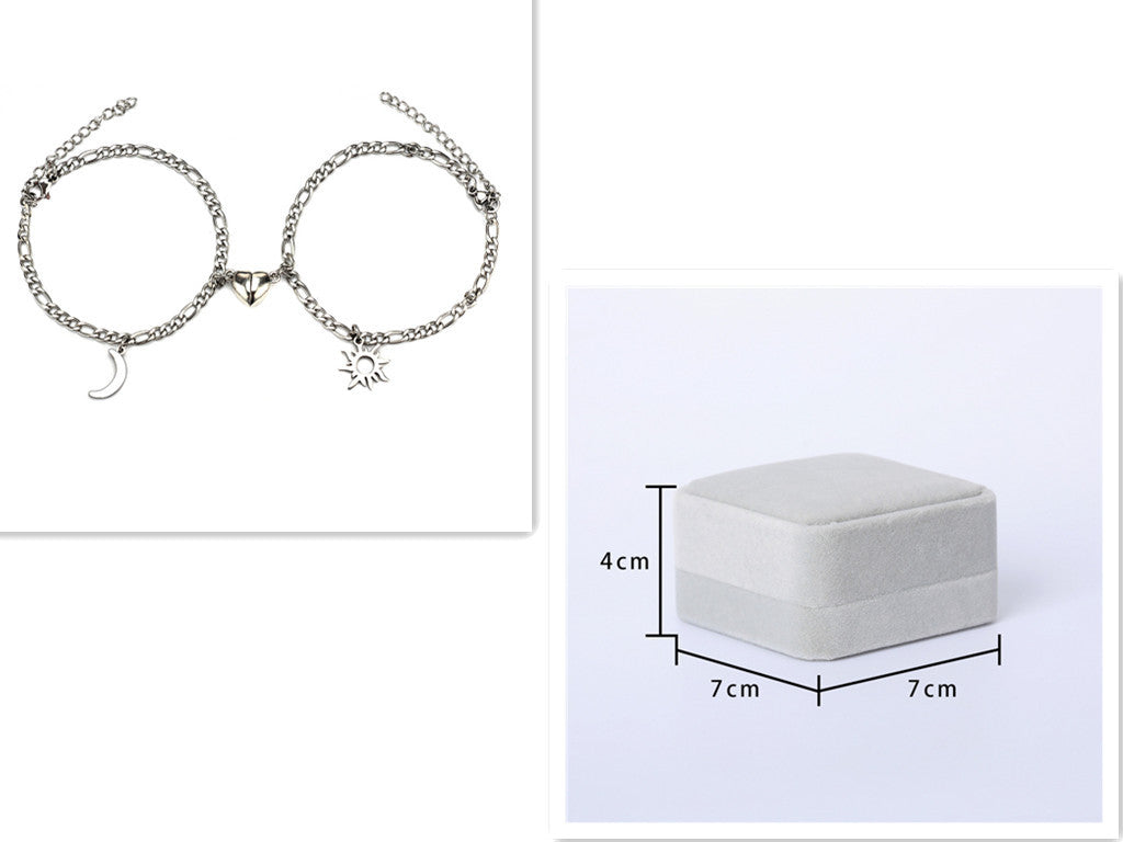 Magnet Attraction Stainless Steel Bracelets For Couples Men Women