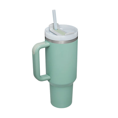 40oz Insulated Stainless Steel Tumbler with Handle, Straw & Spill-Proof Lid – Travel Mug for Car, Gym & Offic